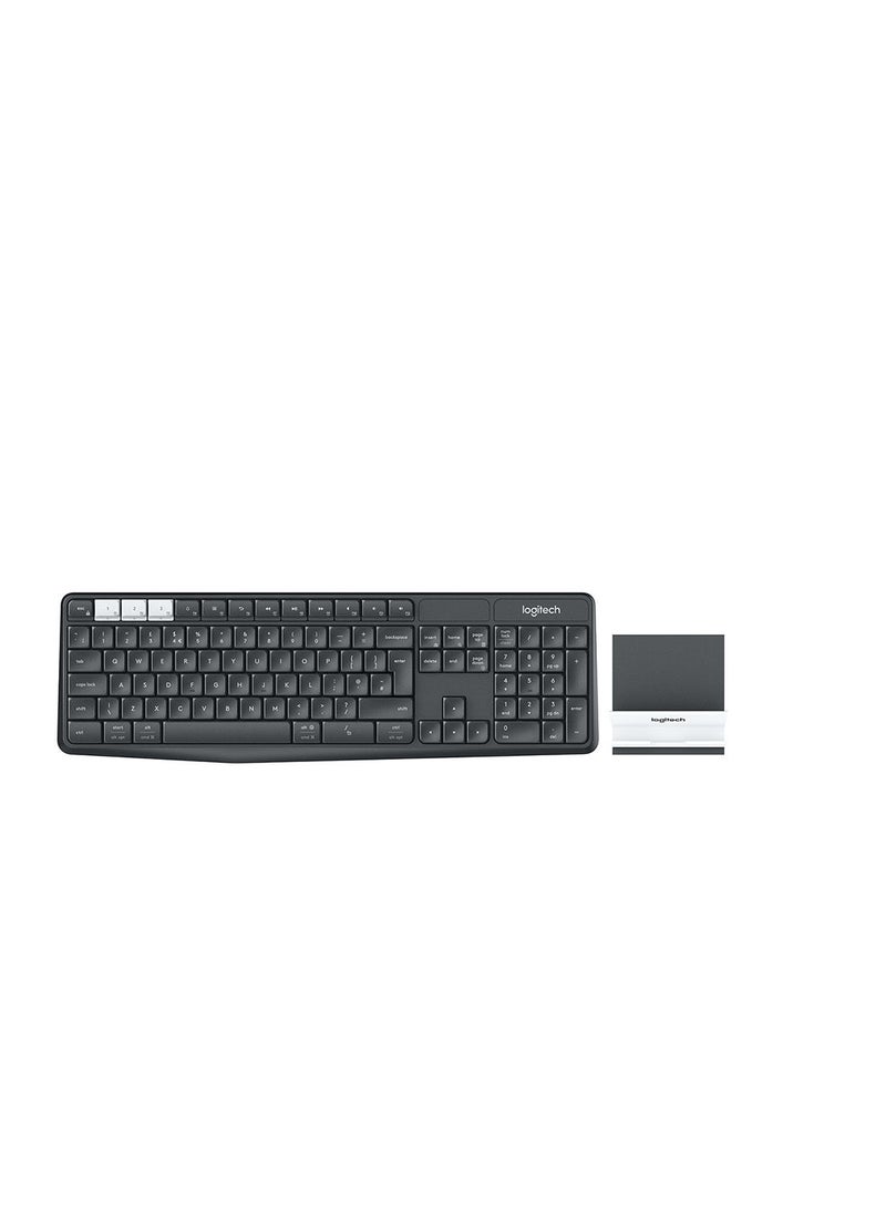 Logitech - K375s Multi-Device Wireless Keyboard and Stand Combo, EN Layout Black - Image 1
