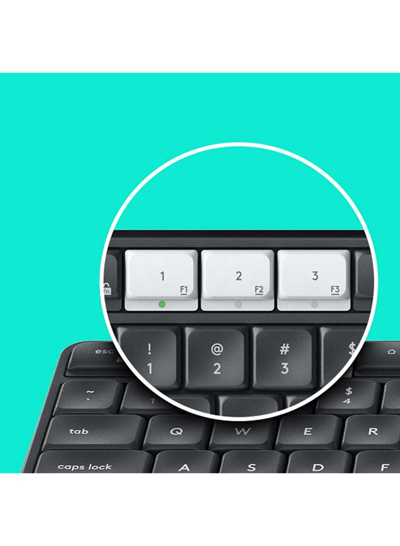Logitech - K375s Multi-Device Wireless Keyboard and Stand Combo, EN Layout Black - Image 1