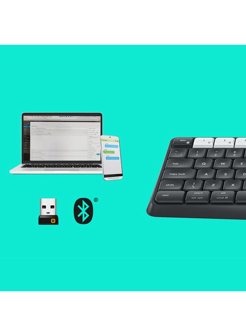 Logitech - K375s Multi-Device Wireless Keyboard and Stand Combo, EN Layout Black - Image 1