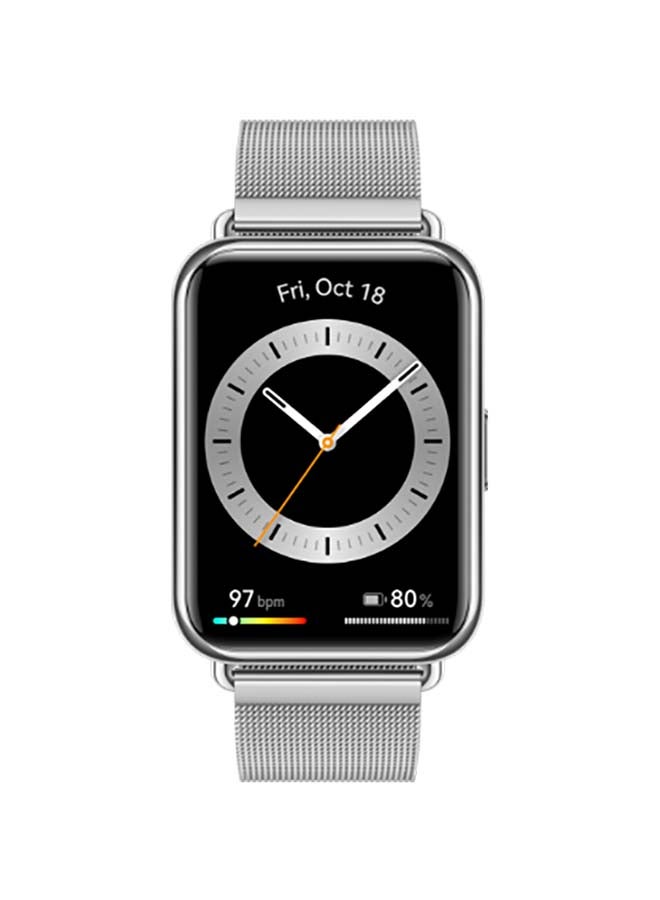 HUAWEI - Watch Fit 2 Elegant Edition Smartwatch 1.74-inch FullView Display Bluetooth Calling Healthy Living Management Durable Battery Life Quick-Workout Animations Automatic SpO2 Monitoring Silver Frost - Image 1