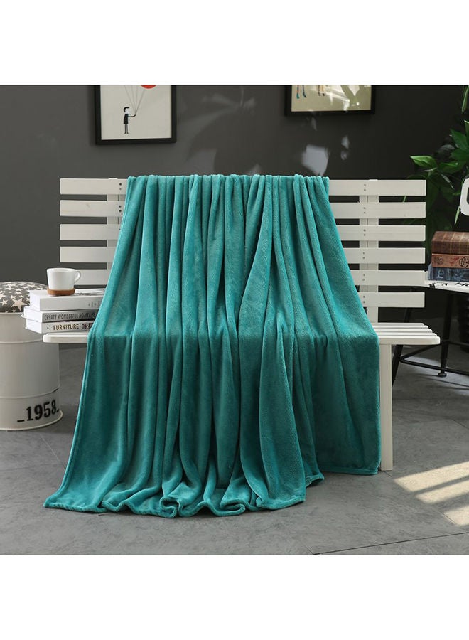 Fabienne Super Soft Light Weight Microfiber Plain Single Bed Blanket Flannel Turquoise  - Image 3