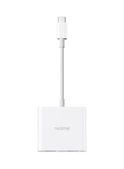 USB 3.2 And HDMI 1.4 Dual Port Type-C Hub White