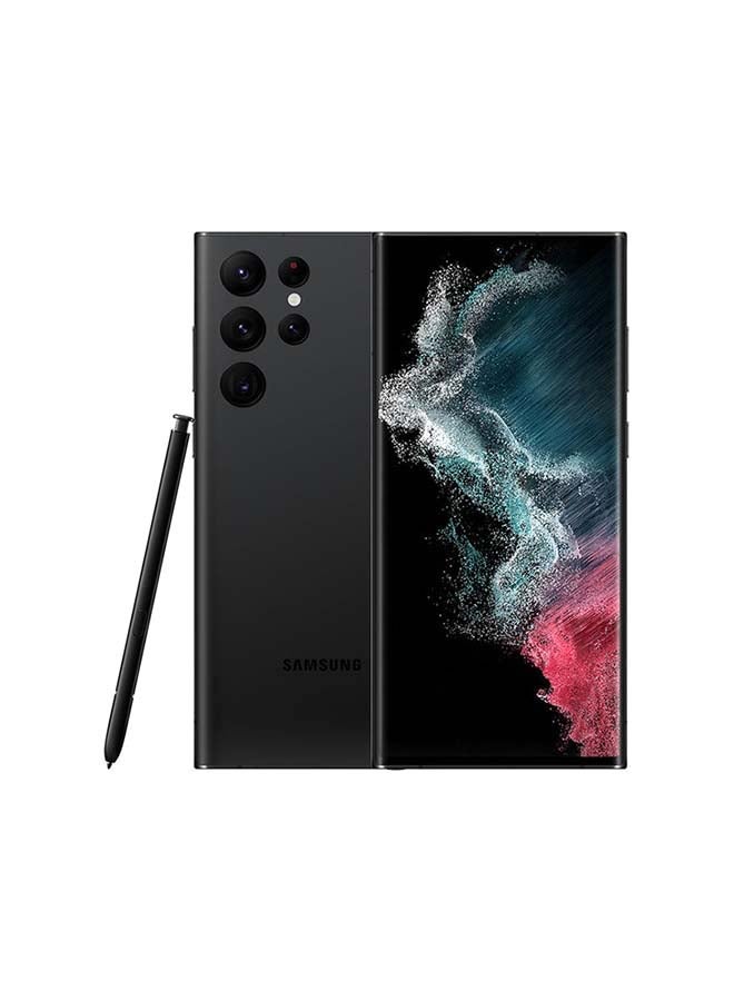 سامسونج هاتف جالاكسي S22 ألترا ثنائي الشريحة بلون أسود فانتوم وذاكرة وصول عشوائي (RAM) سعة 8 جيجابايت وذاكرة تخزين داخلية 128 جيجابايت ويدعم تقنية 5G - إصدار الشرق الأوسط - Image 1
