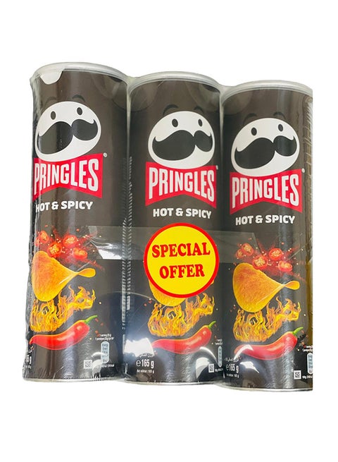 Hot & Spicy Flavored Chips 165grams Pack of 3