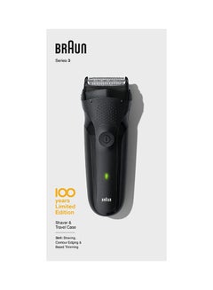BRAUN Series 3  Max  100 Years Limited Edition Electric Shaver MBS3 Black 20.3 x 5.62 x 11.2cm  - Image 5