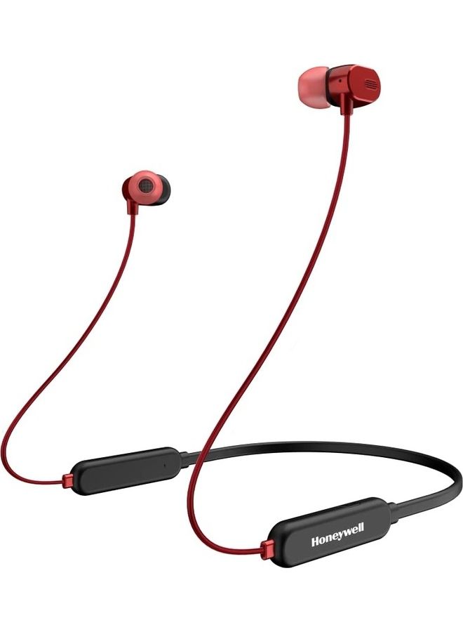 Honeywell - Moxie V10 Wireless Neckband with Upto 12 Hours Playtime, Bluetooth 5.0, Tangle-Free Headset, Voice Assistant & in-Built Mic Black - Image 1