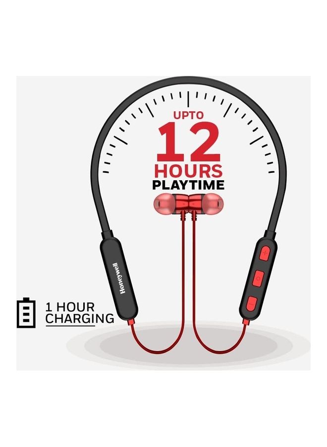 Honeywell - Moxie V10 Wireless Neckband with Upto 12 Hours Playtime, Bluetooth 5.0, Tangle-Free Headset, Voice Assistant & in-Built Mic Black - Image 1