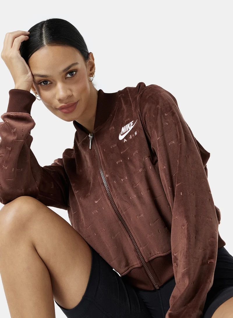 Nike NSW Air Velour Jacket Brown