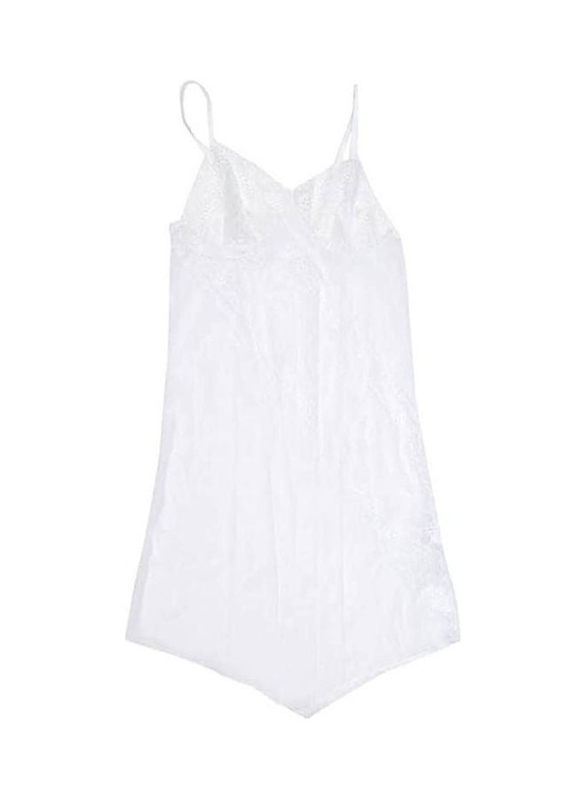 Chiffon Short Lingerie Dress White - Image 1