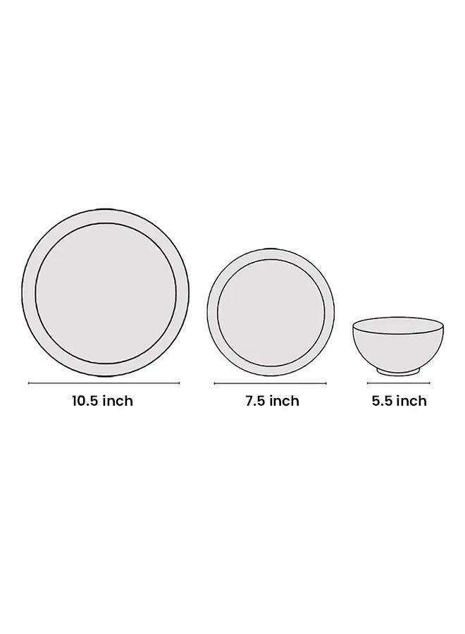 Noon East - 18 Piece Stoneware Dinner Set - Dishes, Plates - Dinner Plate, Side Plate, Bowl - Serves 6 - Blush Pink Blush Pink - Image 1