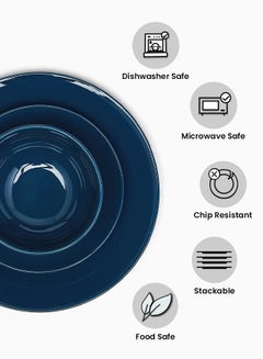 18-Piece Stoneware Dinner Set Plates, Dishes, Bowls, Serves 6 Dark Blue - v1653298862/N27407578A_5