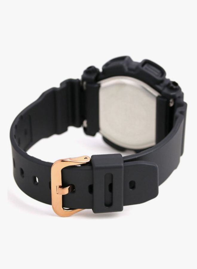 ساعة يد رقمية دائرية الشكل بسوار من الراتنج - لون أسود - طراز DW-9052GBX-1A4DR للرجال - v1653300477/N13596617A_2