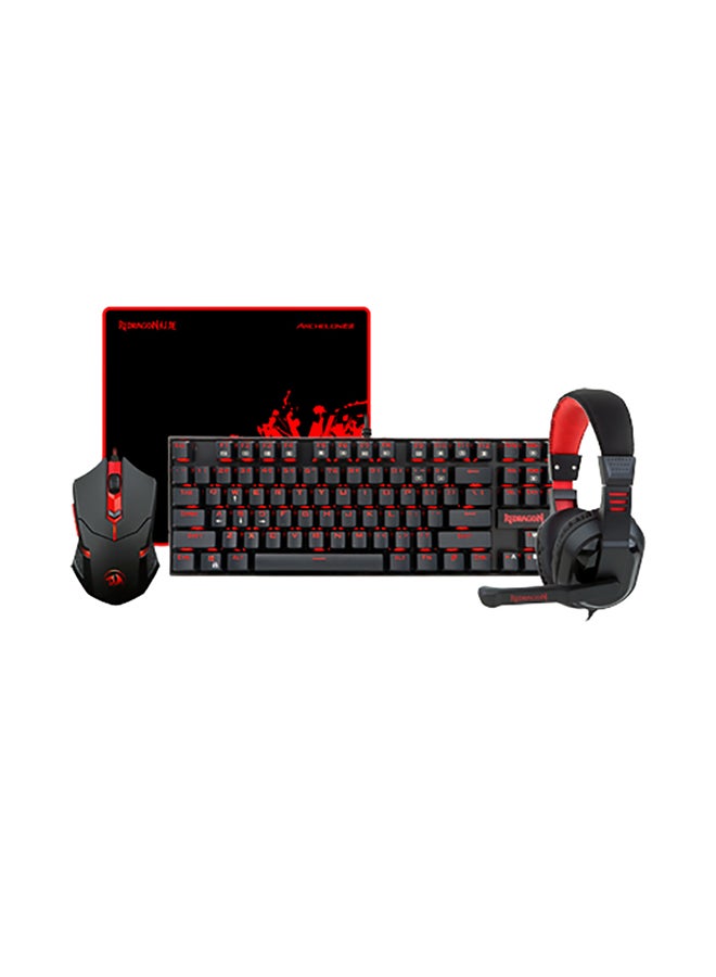 REDRAGON 4 IN 1 COMBO PACK K552-BB (KUMARA K552 GAMING KEYBOARD, GAMING MOUSE M601 CENTROPHORUS, GAMING MOUSEPAD P001 ARCHELON AND GAMING HEADSET GARUDA ) - Image 1