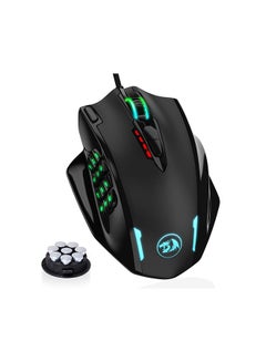 M908 IMPACT MMO Gaming Mouse up to 12,400 DPI High Precision Laser Mouse for PC, 18 Programmable Buttons, Weight Tuning Cartridge, 12 Side Buttons