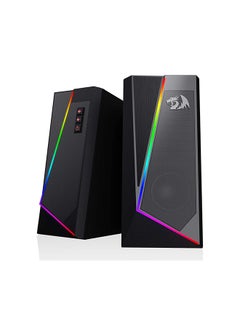 GS520 Anvil RGB Desktop Speakers, 2.0 Channel PC Computer Stereo Speaker with 6 Colorful LED Modes, Enhanced Bass and Easy-Access Volume Control, USB Powered w/ 3.5mm Cable