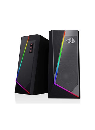 GS520 Anvil RGB Desktop Speakers, 2.0 Channel PC Computer Stereo Speaker with 6 Colorful LED Modes, Enhanced Bass and Easy-Access Volume Control, USB Powered w/ 3.5mm Cable - v1653307542/N53318678A_1