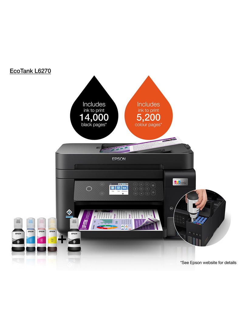 Ecotank L6270 Office Ink Tank Printer A4 Colour 3-In-1 Printer With ADF, Wi-Fi And Smart Panel Connectivity And Lcd Screen Black - v1653308178/N53326534A_6