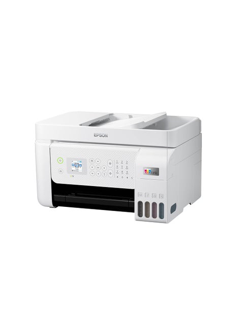 Ecotank L5296 Office Ink Tank Printer, Print, Scan, Copy, Fax, 180 Nozzles Black & 59 Nozzles per Color, Up to 5760 x 1440 DPI Resolution, Epson Micro Piezo Print Head White