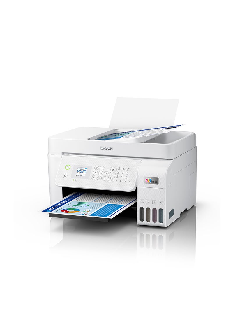 EPSON - Ecotank L5296 Office Ink Tank Printer, Print, Scan, Copy, Fax, 180 Nozzles Black & 59 Nozzles per Color, Up to 5760 x 1440 DPI Resolution, Epson Micro Piezo Print Head White - Image 1