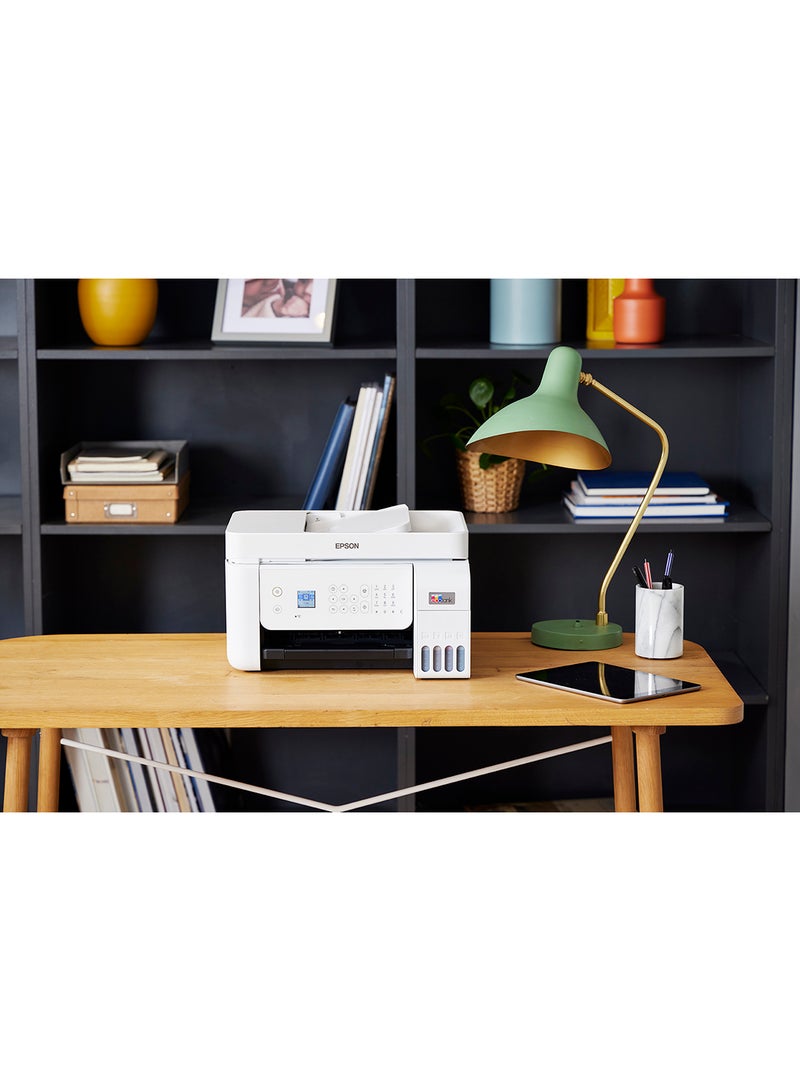 EPSON - Ecotank L5296 Office Ink Tank Printer, Print, Scan, Copy, Fax, 180 Nozzles Black & 59 Nozzles per Color, Up to 5760 x 1440 DPI Resolution, Epson Micro Piezo Print Head White - Image 1
