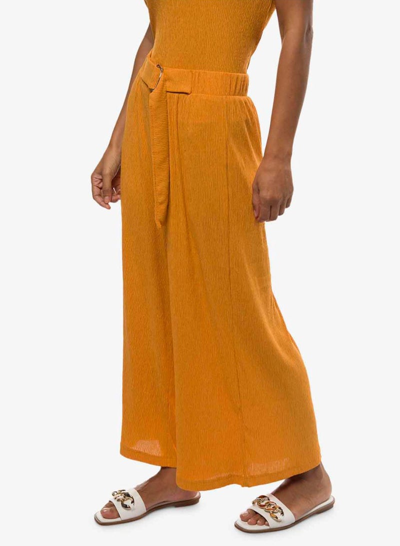 R&B - Women's Pleat Detail Culottes Mustard - Image 1