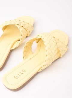 Aila Casual Flat Sandals Yellow  - Image 3