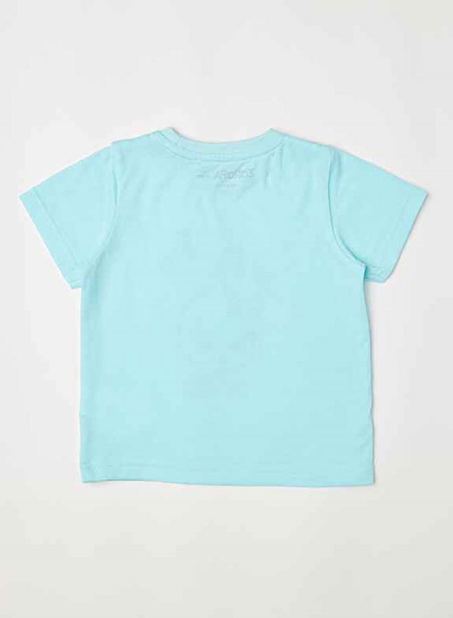 Zarafa Baby Boys Round Neck Short Sleeve T-Shirt Sky Blue - Image 2