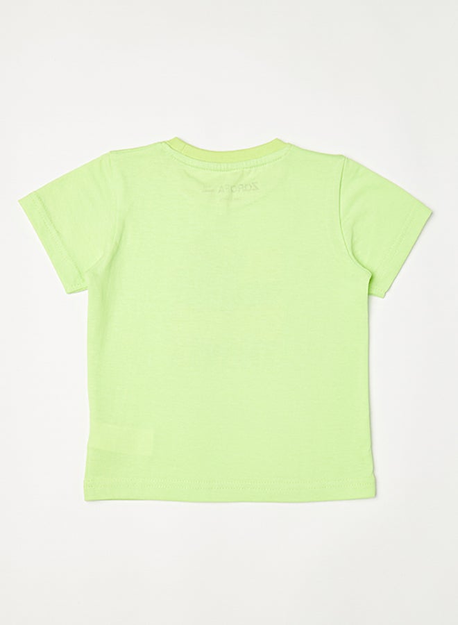 Zarafa Round Neck Graphic Printed T-Shirt Dark Green - Image 3