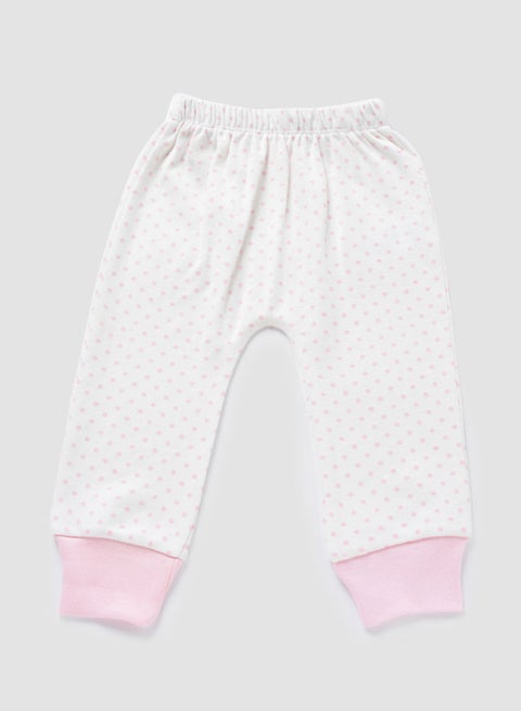 Baby Girls Pyjama Bottoms White/Pink