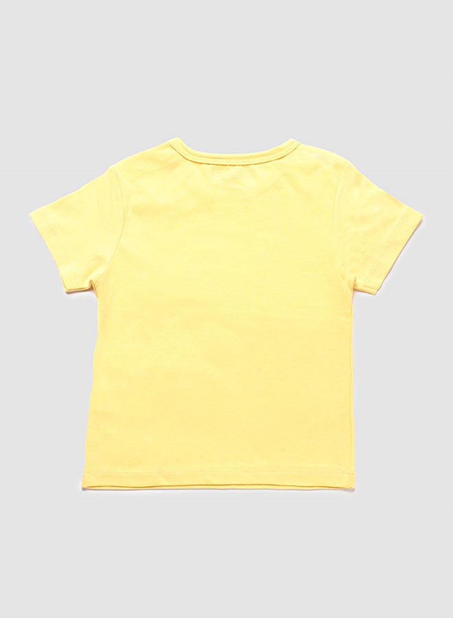 Zarafa Baby Boys Round Neck Short Sleeve T-Shirt Light Yellow - Image 2