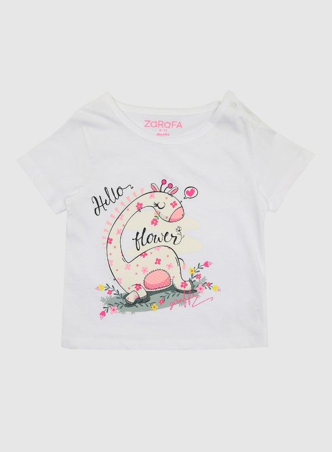 Zarafa Baby Girls  Crew Neck Short Sleeve T-Shirt Light Blue  - Image 1