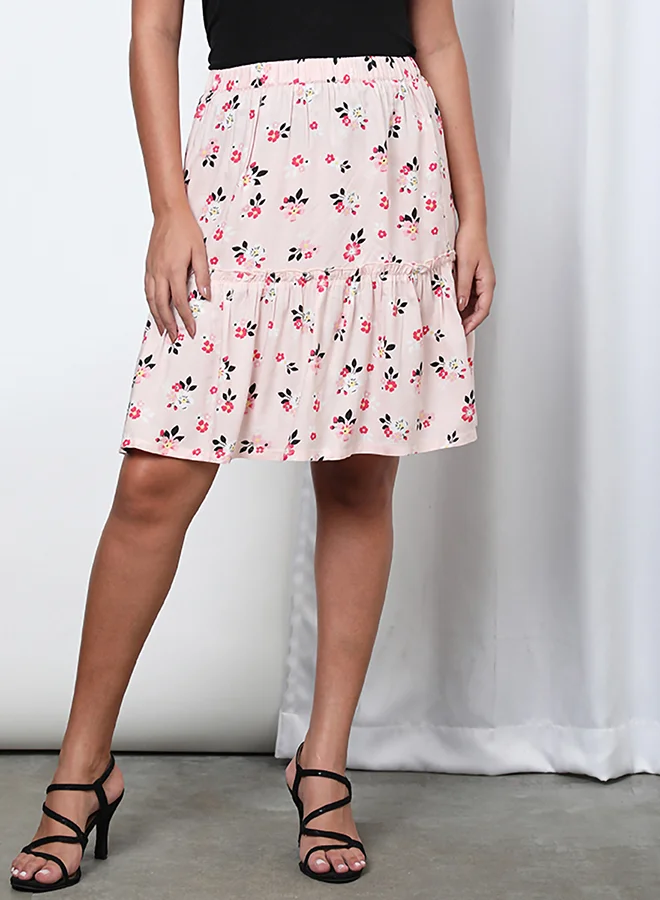 Aila Printed Flared Skirt