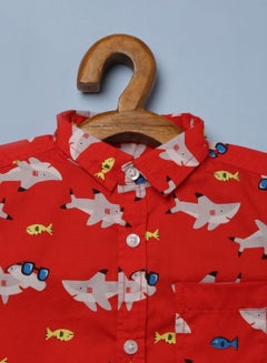 Zarafa Casual Printed Shirt Red Aop  - Image 3