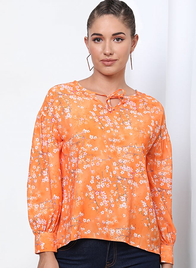 Aila Fashionable Floral Pattern Blouse Top Multicolour  - Image 1