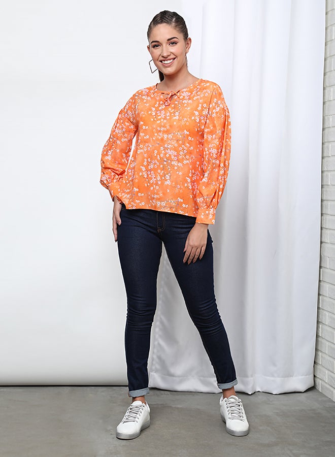 Aila Fashionable Floral Pattern Blouse Top Multicolour  - Image 4