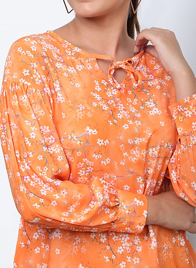 Aila Fashionable Floral Pattern Blouse Top Multicolour  - Image 5