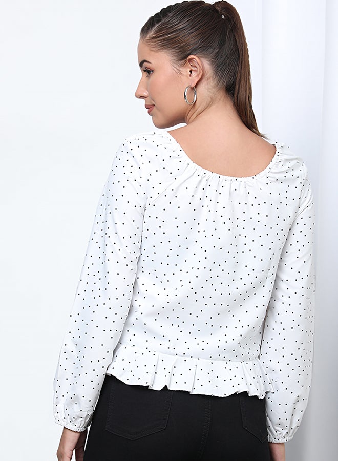 Aila Fashionable Scoop Neck Blouse Top Black  - Image 2