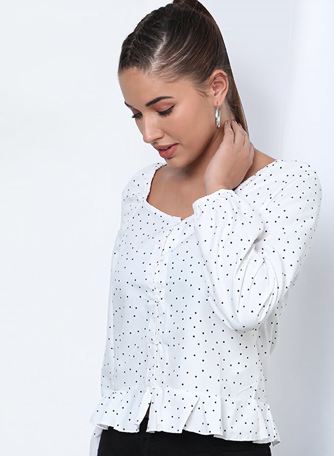 Aila Fashionable Scoop Neck Blouse Top Black  - Image 3