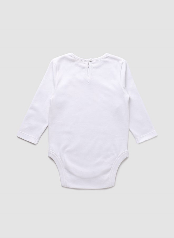 Zarafa Baby Girls  Round Neck Long Sleeve Pyjama Set Aop Star White - Image 3