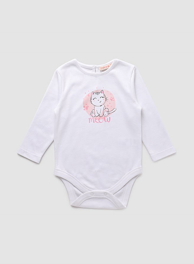 Zarafa Baby Girls  Round Neck Long Sleeve Pyjama Set Aop Star White - Image 1