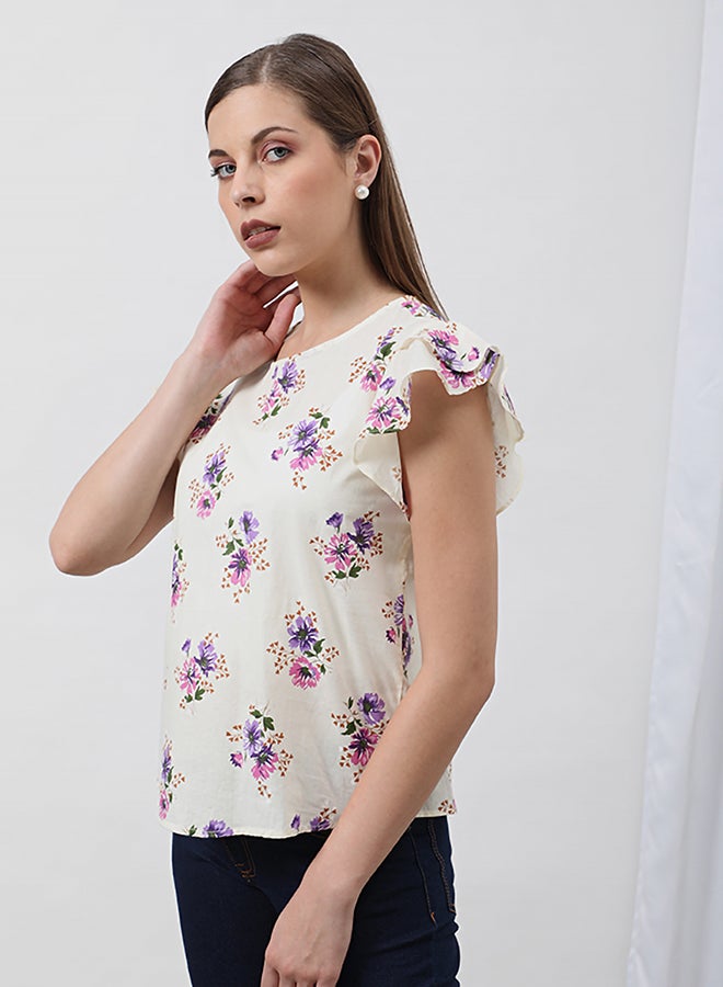 Aila Floral Printed Blouse CrÃ¨me Aop  - Image 1