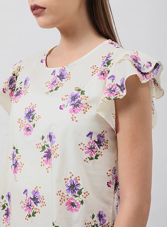 Aila Floral Printed Blouse CrÃ¨me Aop  - Image 2