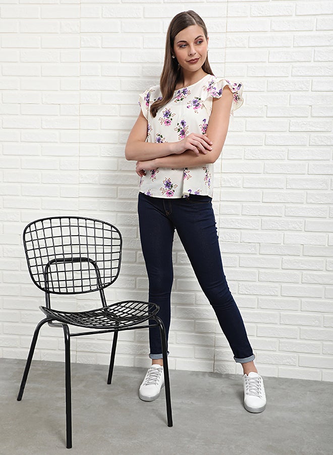 Aila Floral Printed Blouse CrÃ¨me Aop  - Image 4