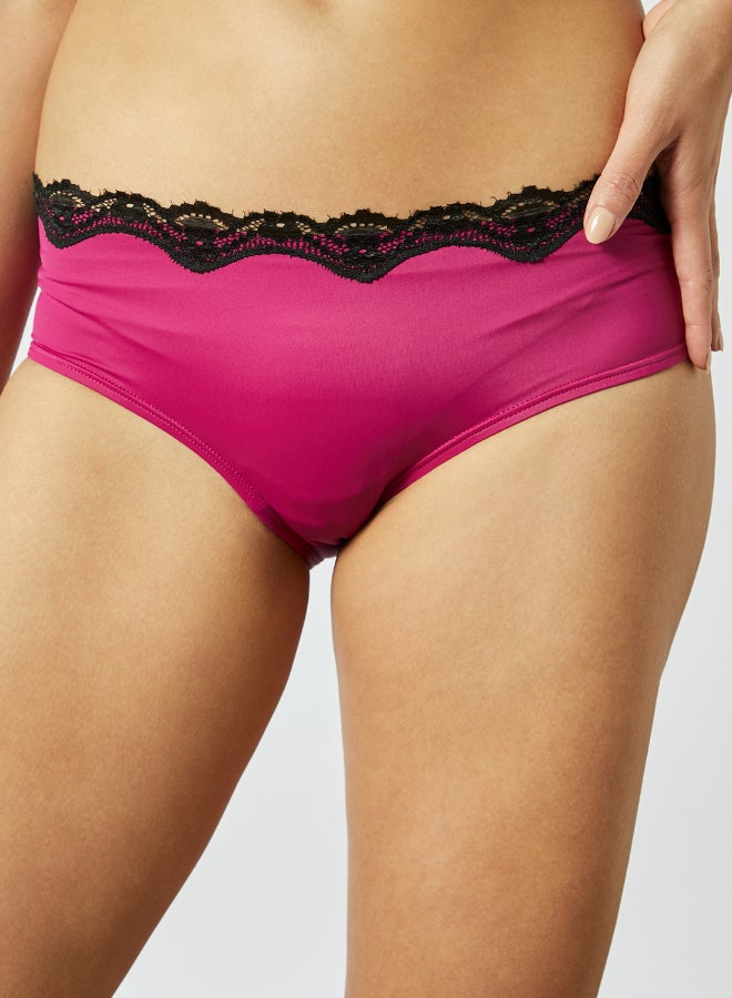 Aila Basic Plain Bikini Bottom Fuchsia  - Image 3