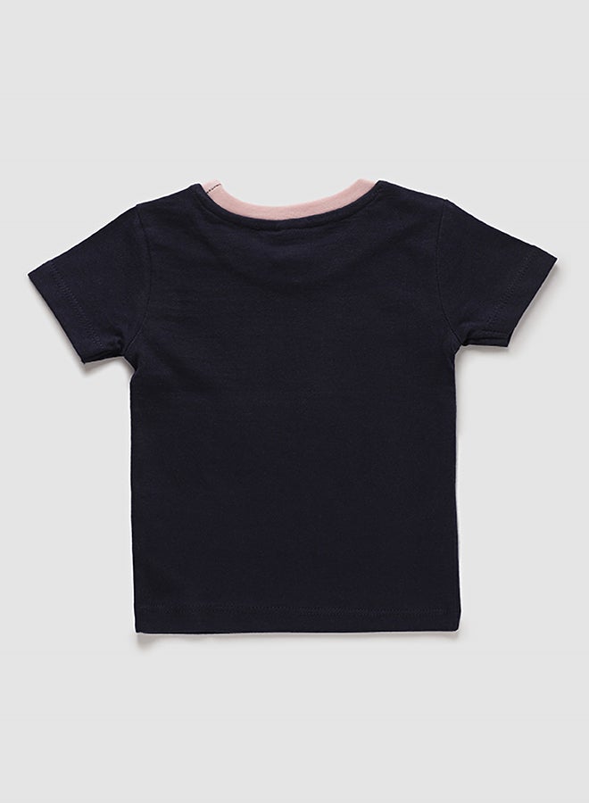 Zarafa Girls Crew Neck Short Sleeve T-Shirt Navy Blue  - Image 2