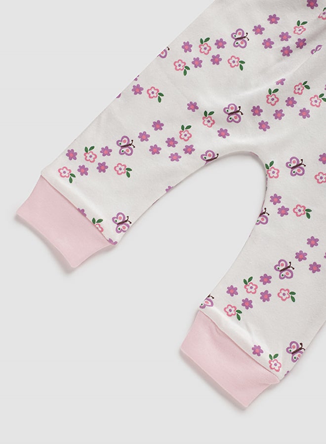 Zarafa Casual Mid-Rise Printed Pyjama Baby Pink/White - Image 3