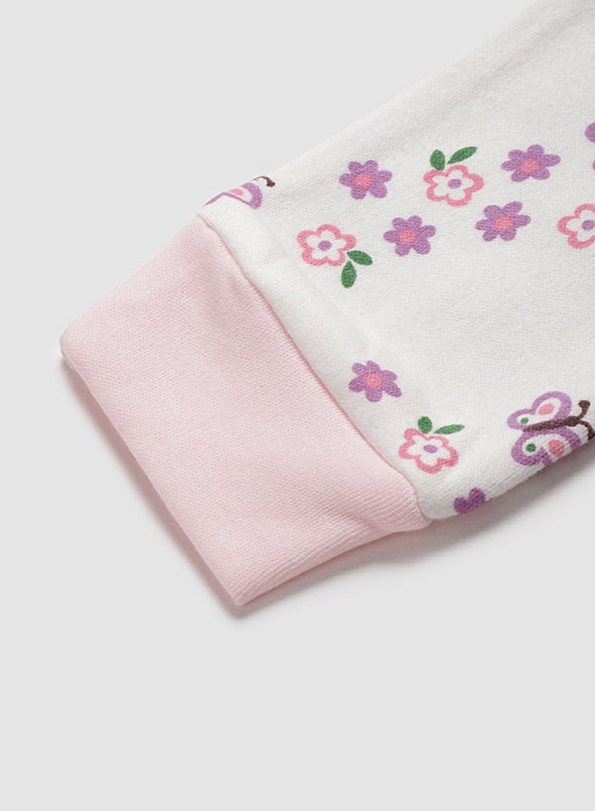 Zarafa Casual Mid-Rise Printed Pyjama Baby Pink/White - Image 4