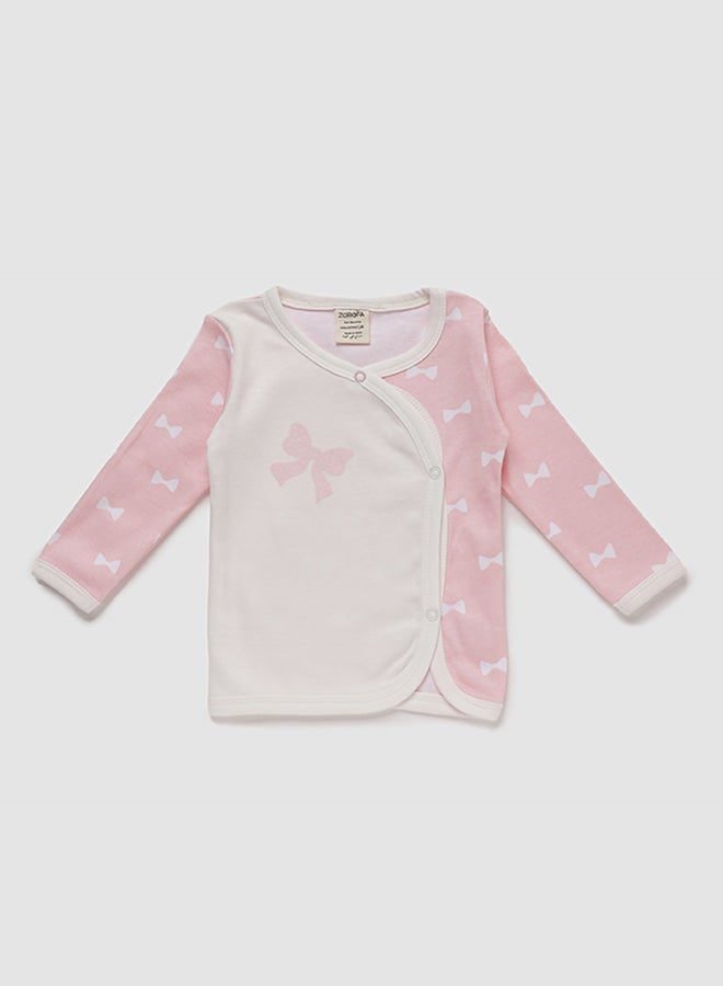 Zarafa 3-Piece Round Neck Printed T-Shirt Set Pink  - Image 1