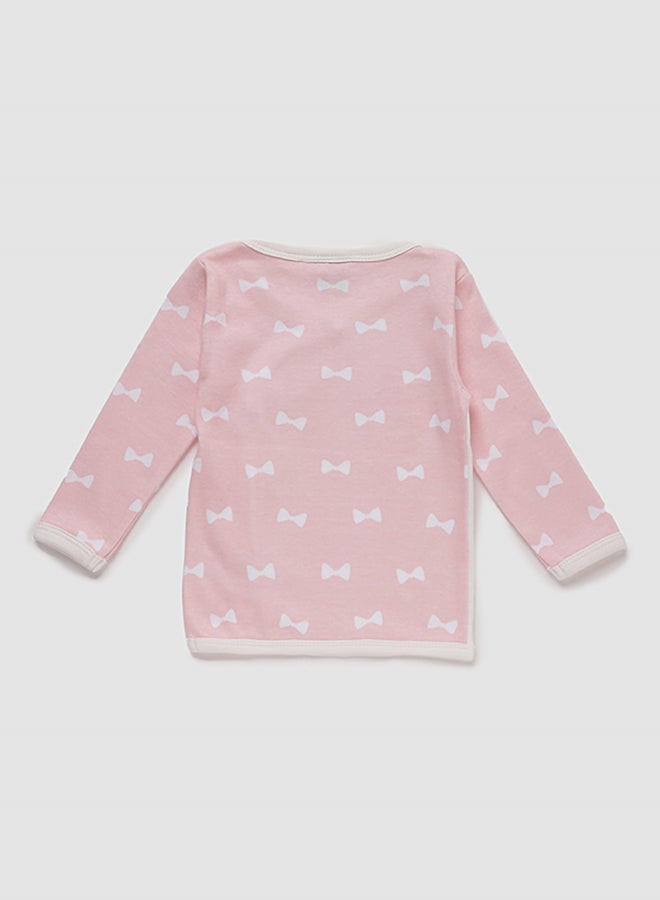 Zarafa 3-Piece Round Neck Printed T-Shirt Set Pink  - Image 2