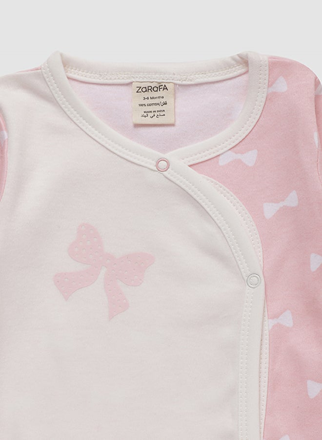 Zarafa 3-Piece Round Neck Printed T-Shirt Set Pink  - Image 3